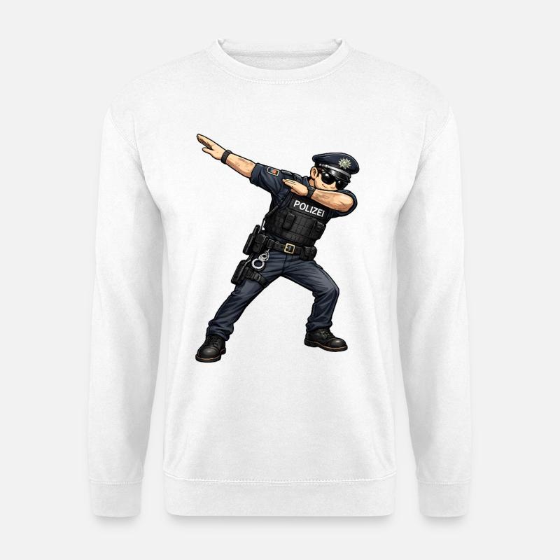Dabbing Polizist - Unisex Pullover - Weiß
