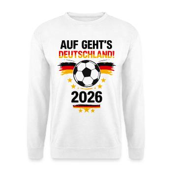 Auf geht’s Deutschland – Fußball Emotion Design - Unisex Pullover - Weiß - Vorne