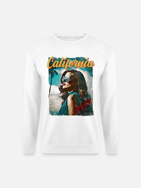 California Dream Retro Girl - Unisex Pullover - Weiß
