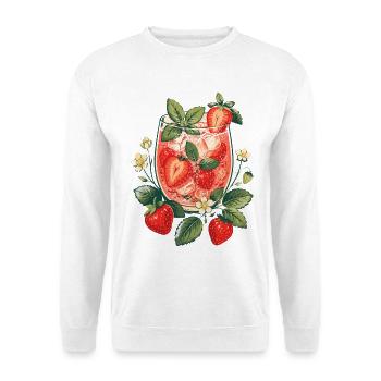 Erdbeer-Basilikum-Kohlensäure - Unisex Pullover - Weiß - Vorne - Alina (178cm) & Michal (187cm)