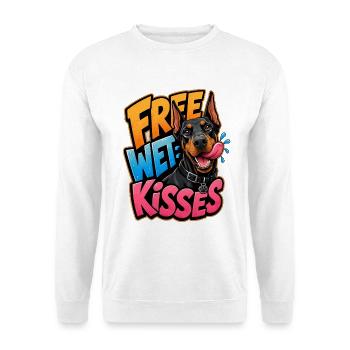 Dobermann - Unisex Pullover - Weiß - Vorne - Alina (178cm) & Michal (187cm)