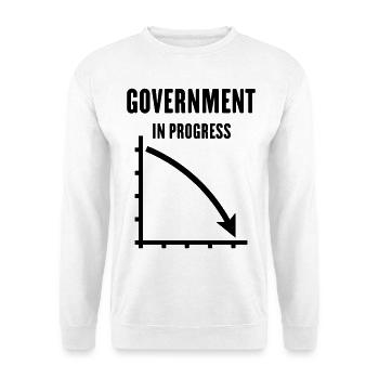 Government In Progress (Regierung Politik / Black) - Unisex Pullover - Weiß - Vorne - Alina (178cm) & Michal (187cm)