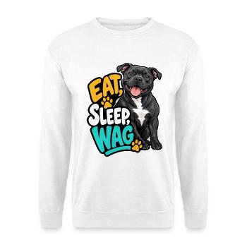 Staffordshire Bull Terrier - Unisex Pullover - Weiß - Vorne - Alina (178cm) & Michal (187cm)