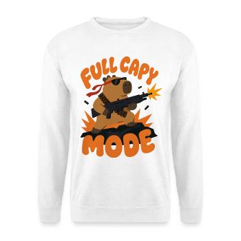 Capybara Action – Full Capy Mode - Unisex Pullover - Weiß - Vorne - Alina (178cm) & Michal (187cm)