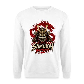 RobVibe Samurai Spirit mit rotem Drachen - Unisex Pullover - Weiß - Vorne - Alina (178cm) & Michal (187cm)