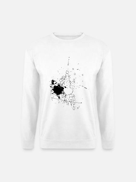 Farbtropfen - Linie / schwarz - Unisex Pullover - Weiß