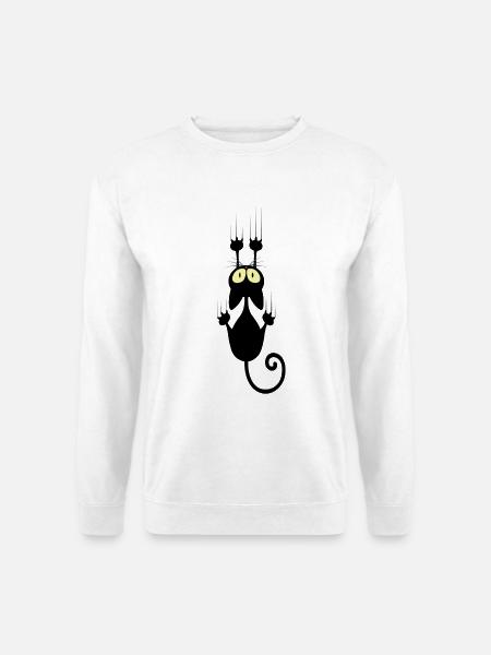 Nachtkatzenaugen Neonstreifen - Unisex Pullover - Weiß