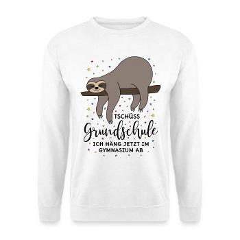 Grundschule Abschluss Tschüss Faultier Gymnasium - Unisex Pullover - Weiß - Vorne