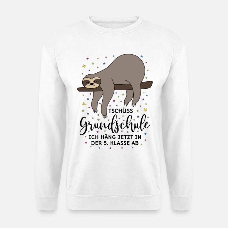 Abschied Grundschule Abschluss Faultier 5. Klasse - Unisex Pullover - Weiß