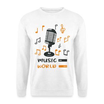 Musik AN Welt AUS - Unisex Pullover - Weiß - Vorne