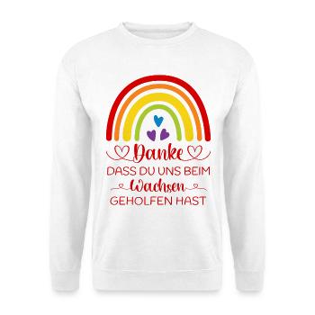 Danke sagen Kita Kindergarten Boho Regenbogen bunt - Unisex Pullover - Weiß - Vorne
