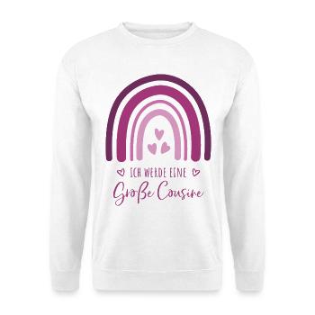 Ich werde eine große Cousine Boho Regenbogen - Unisex Pullover - Weiß - Vorne