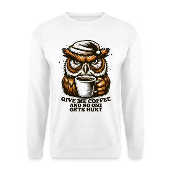 Owl Coffee Tired Gift - Unisex Sweatshirt - white - Front
