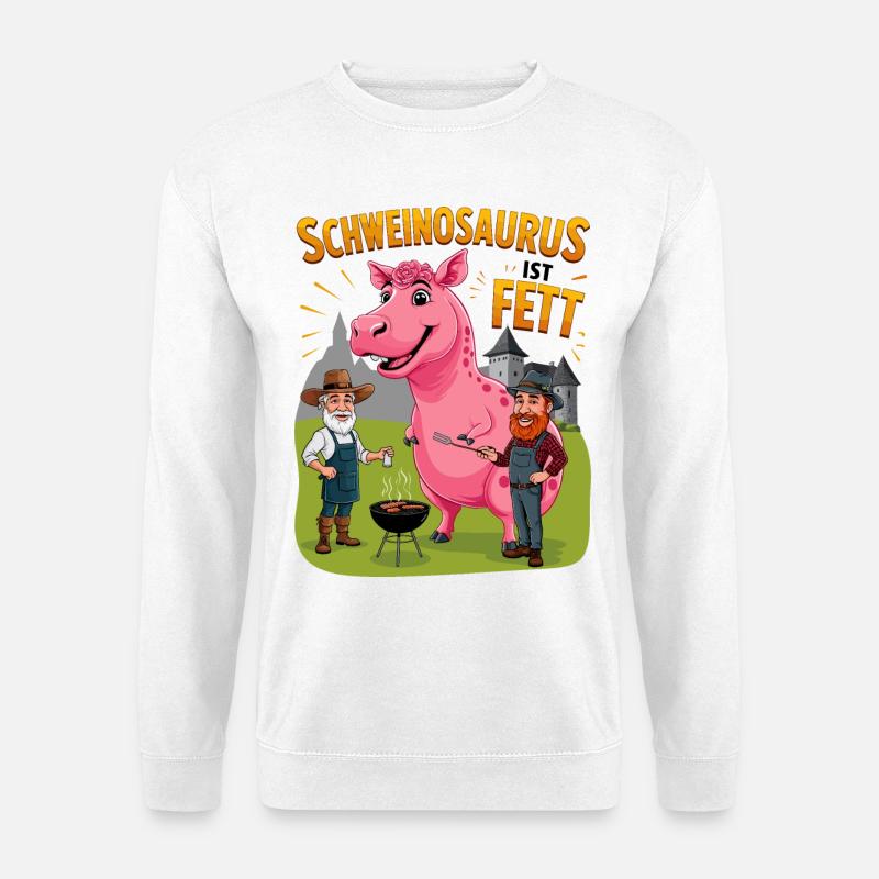Schweinosaurus - Unisex Pullover - Weiß