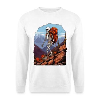 Skelette Wandern / Bergsteiger Skelett - Unisex Pullover - Weiß - Vorne