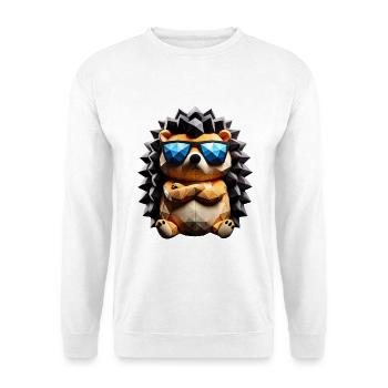 hérisson cool - Sweat-shirt Unisexe - blanc - Devant