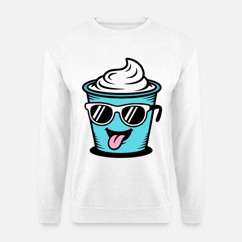Becher Crème Frech Joghurt Rahm Sahne Eis Pudding - Unisex Pullover - Weiß