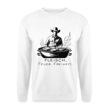 Griller la liberté pour les vrais hommes - Sweat-shirt Unisexe - blanc - Devant