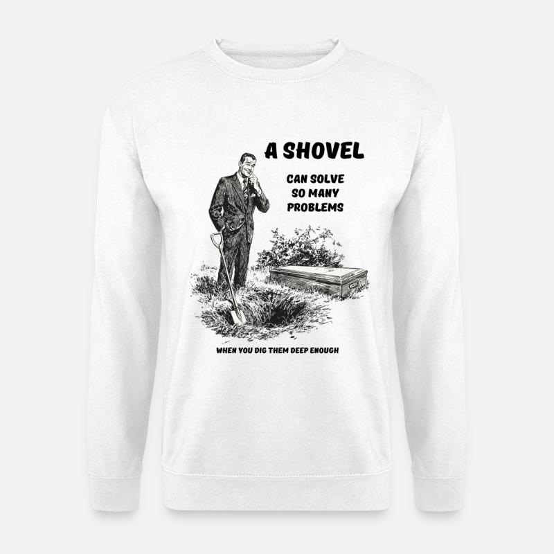 Humoristische Grabrede Illustration - Unisex Pullover - Weiß