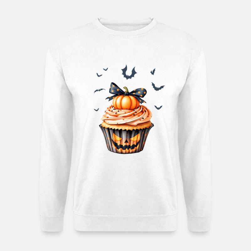 Halloween Cupcake Outfit Herbst - Unisex Pullover - Weiß