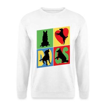 Chiens que j'aime Silhouettes de chiens Maman chien Papa chien - Sweat-shirt Unisexe - blanc - Devant