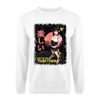 Jeux Anime Girl-im Kawaii Style Rétro Let’s Play - Sweat-shirt Unisexe - blanc - Devant