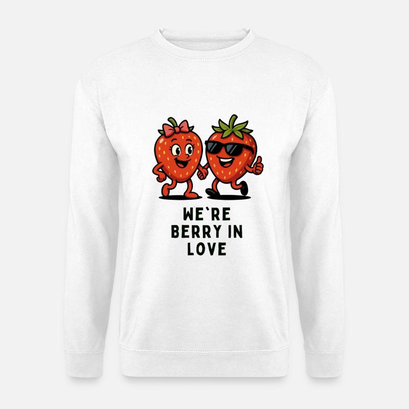 Berry In Love Erdbeeren Früchte Illustrationen  - Unisex Pullover - Weiß