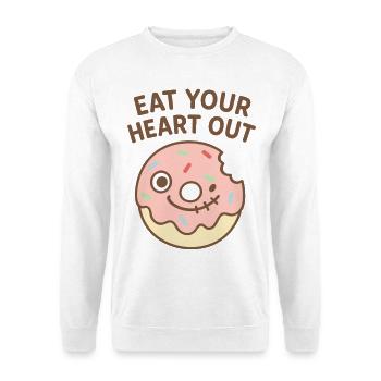 Eat Your Heart Out Donut - Unisex Sweatshirt - white - Front