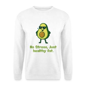 avocat relax graisse saine dessin animé - Sweat-shirt Unisexe - blanc - Devant