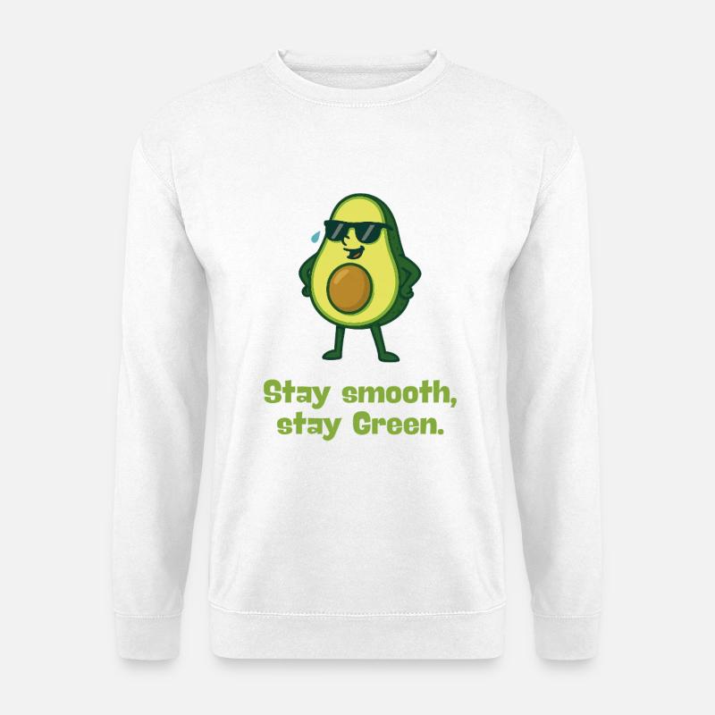 Stay Smooth Stay Green Avocado Karikatur  - Unisex Pullover - Weiß