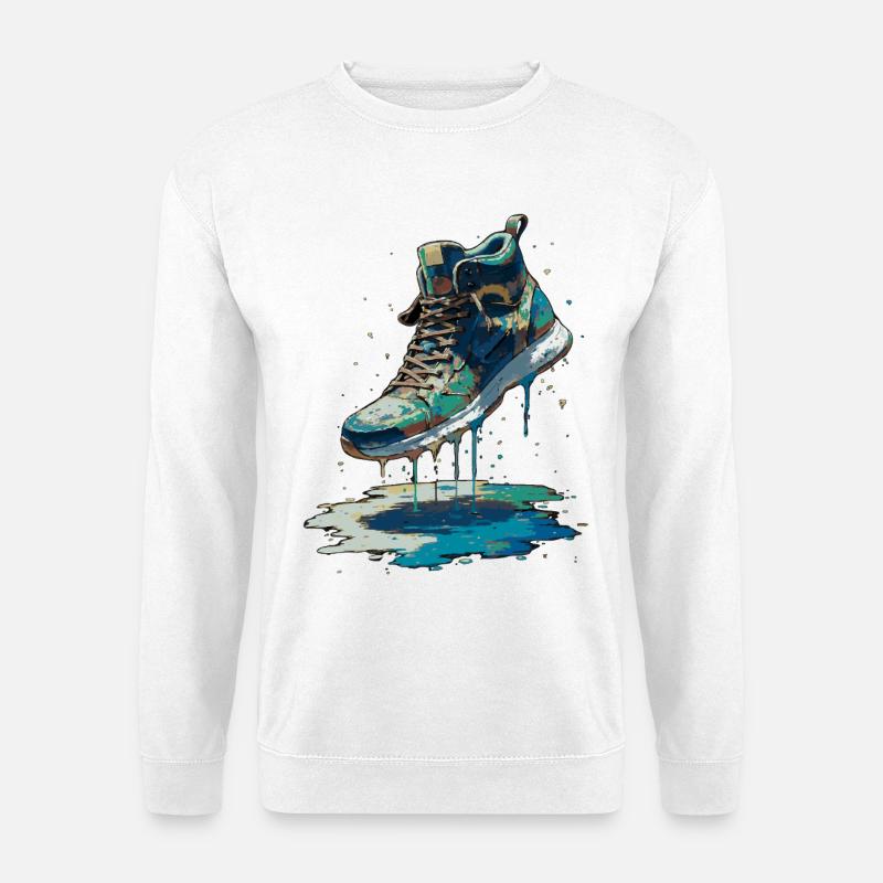 Bunter Streetart-Sneaker - Unisex Pullover - Weiß