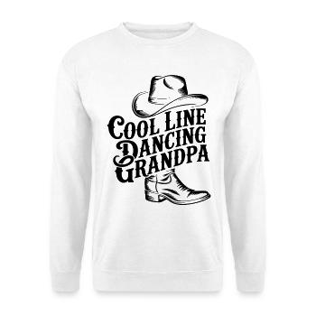 Cool Grandpa Line Danse – Chapeau de cowboy et bottes - Sweat-shirt Unisexe - blanc - Devant