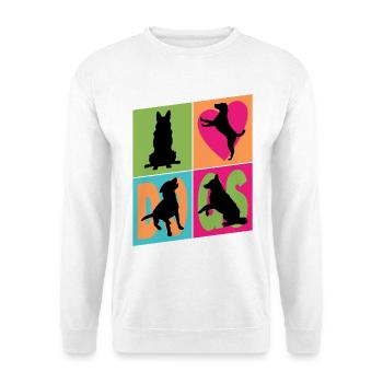 Chiens que j'aime Silhouettes de chiens Maman chien Papa chien - Sweat-shirt Unisexe - blanc - Devant
