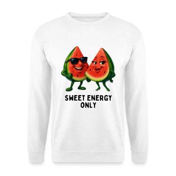 Sweet Energy Wassermelonenduo - Unisex Pullover - Weiß - Vorne