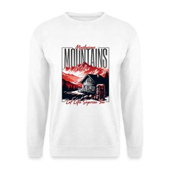 Montagnes mystérieuses laissent la vie vous surprendre - Sweat-shirt Unisexe - blanc - Devant
