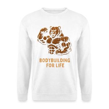 Bärenbodybuilder Kraftmotiv - Unisex Pullover - Weiß - Vorne