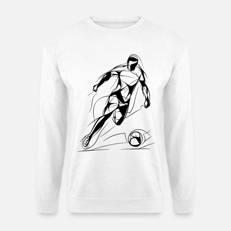 Fußballspieler Zeichnung - Unisex Pullover - Weiß