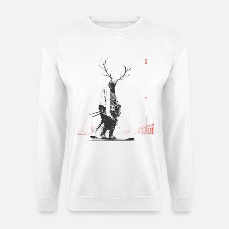 Waldgeist mit Geweihbaum - Unisex Pullover - Weiß