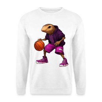 Basket-taupes - Sweat-shirt Unisexe - blanc - Devant