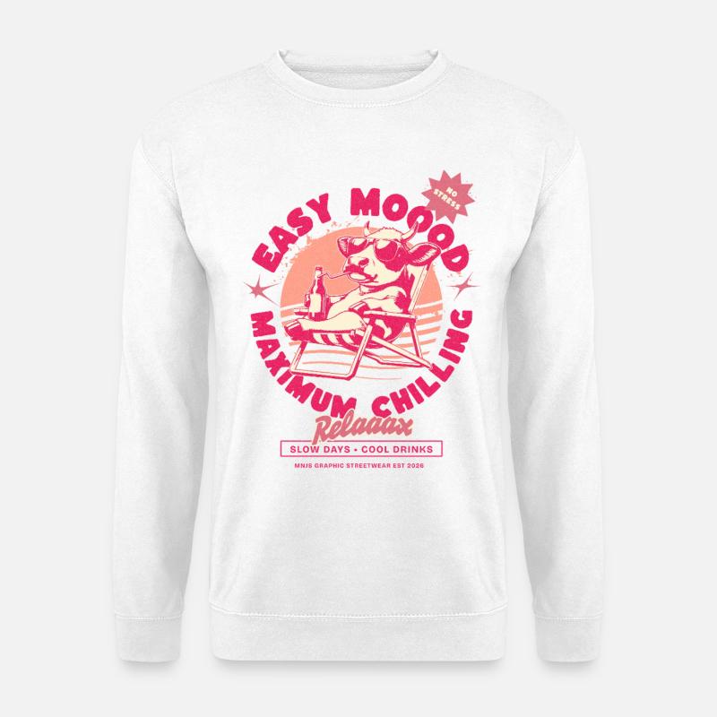 Relaxed cow in chill mode - Unisex Sweatshirt - white