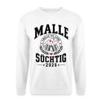 Malle 2026 Nous sommes tous accros à Malle Majorque 26 - Sweat-shirt Unisexe - blanc - Devant