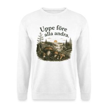 Cueilleur Matinal Champignons Style Suédois - Sweat-shirt Unisexe - blanc - Devant