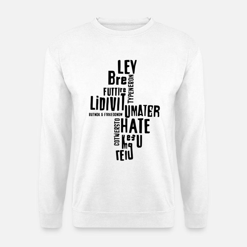 Vertikale Motivations-Typografie - Unisex Pullover - Weiß