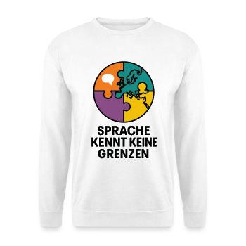 Puzzlewelt Sprache kennt keine Grenzen - Unisex Pullover - Weiß - Vorne