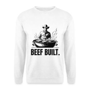 BŒUF CONSTRUIT | T-shirt Carnivore | Steak & Strength - Sweat-shirt Unisexe - blanc - Devant