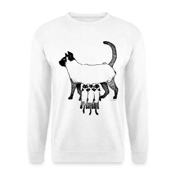 SIAMES-KATZE – MUTTER - Unisex Pullover - Weiß - Vorne