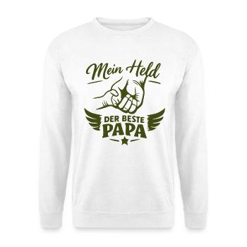 Mein Held: Der Beste Papa - Unisex Pullover - Weiß - Vorne