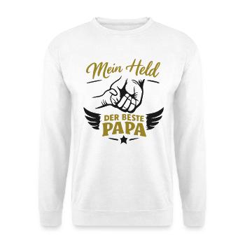 Mein Held – Der beste Papa - Unisex Pullover - Weiß - Vorne