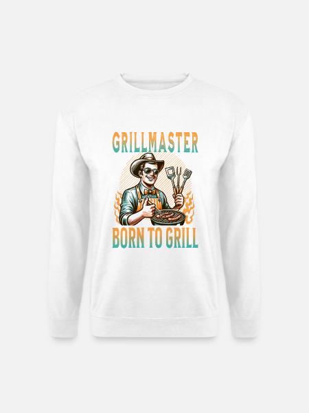 Grillmeister Geboren Zum Grillen - Unisex Pullover - Weiß