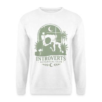 Introverts Botanischer Klub Logo - Unisex Pullover - Weiß - Vorne - Alina (178cm) & Michal (187cm)